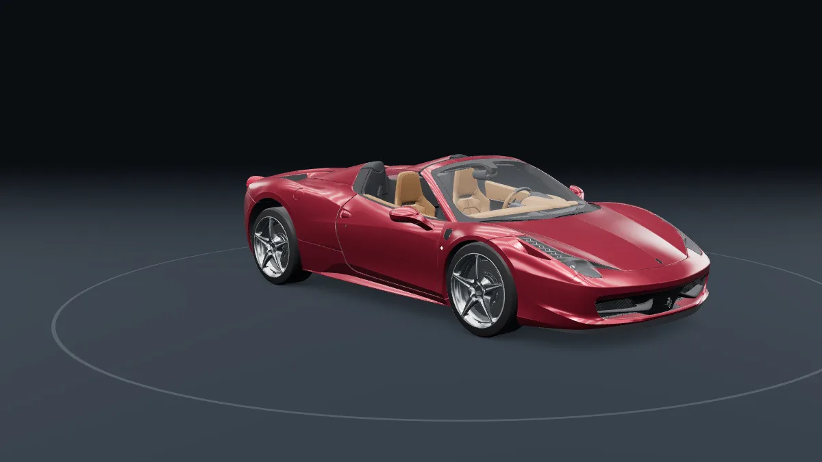 A red sports car with freshly detailed, glossy paint